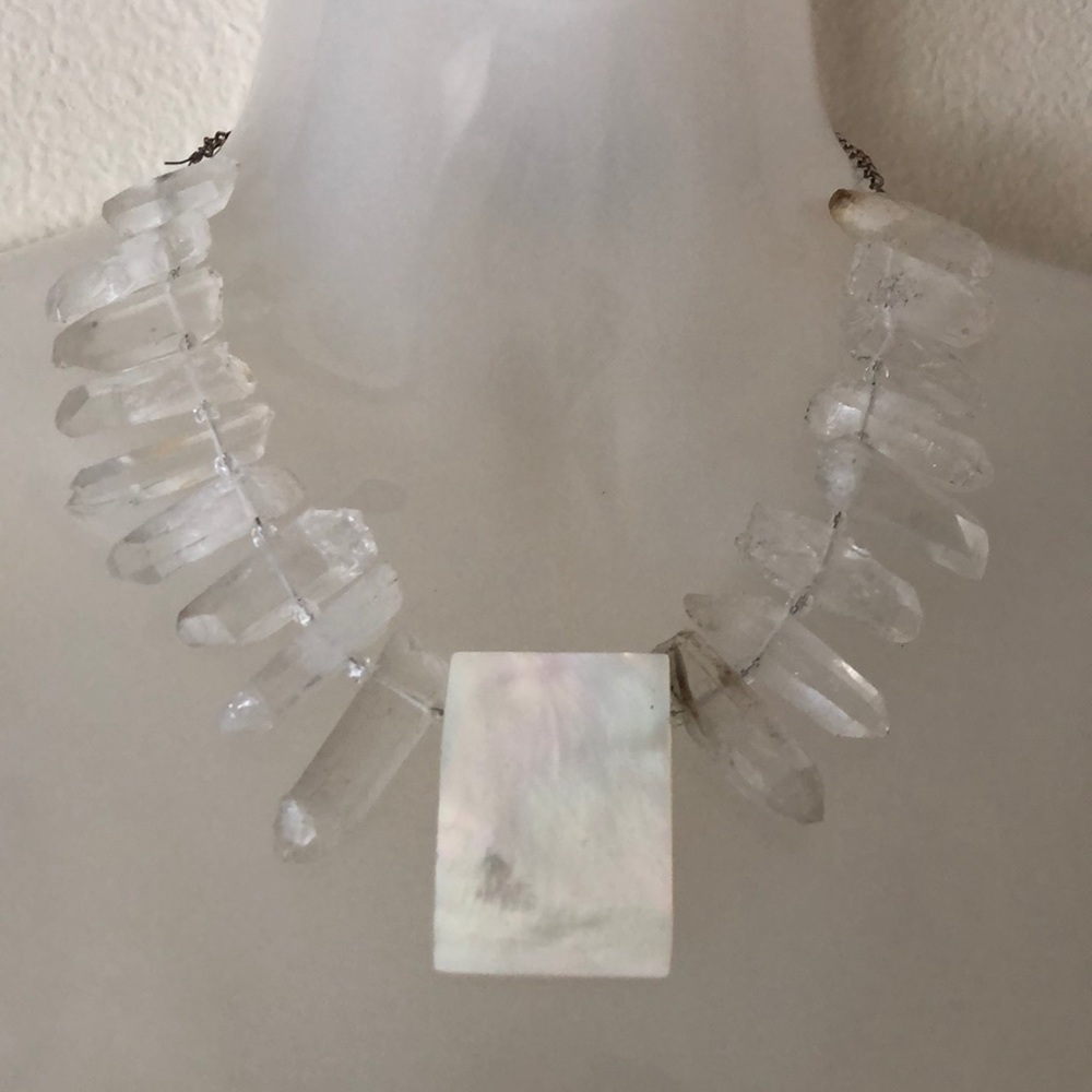 Real crystal necklace with sterling silver